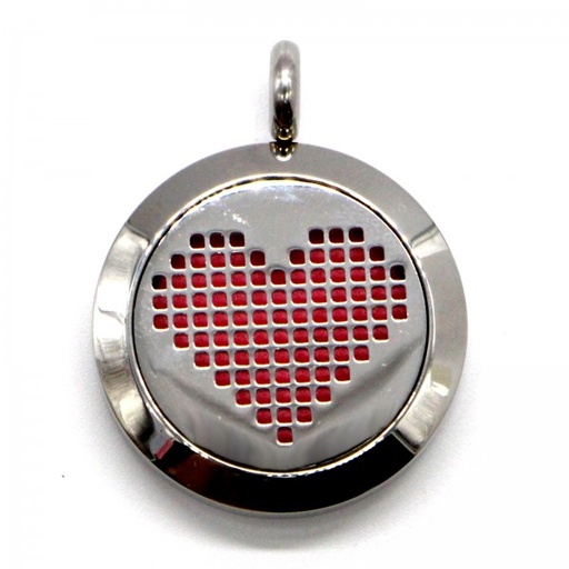 [3700643505210] Collier d'Aromathérapie Coeur Pixel