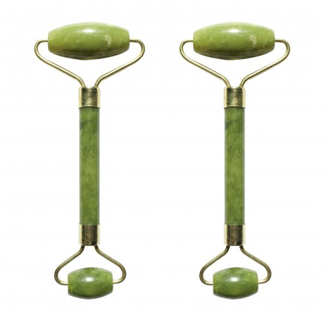 [3700643504954] Set 2 Masseurs Visage en Pierre de Jade Vert