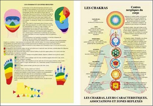 [9789079887170] Planche plastifiée des Chakras et leurs caractéristiques (A4) - J.Baarle