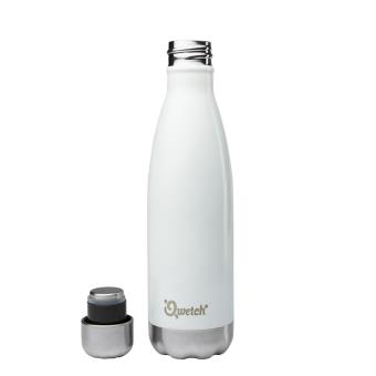 [3700735930272] Bouteille nomade 500ml blanc isotherme Qwetch - 8 x 26,8 x 8