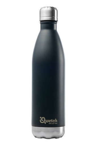 [3700735930326] Bouteille nomade 750ml noir isotherme Qwetch - 9 x 31,5 x 9