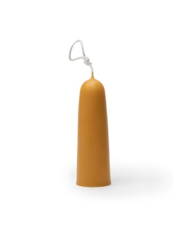 [8716726000218] Bougie trempée 100% pure cire d'abeille diam 4 x 12 cm naturelle Dipam