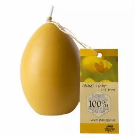 [8716726000553] Bougie oeuf grand modèle 100% pure cire d'abeille Dipam