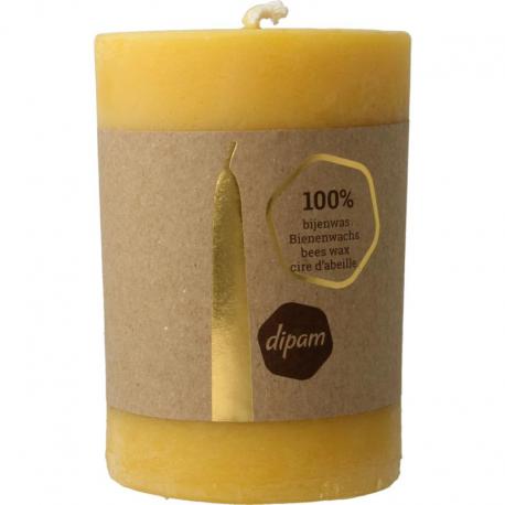 [8716726001154] Bougie pilier 100% pure cire d'abeille diam 7.8 x 11 cm Dipam