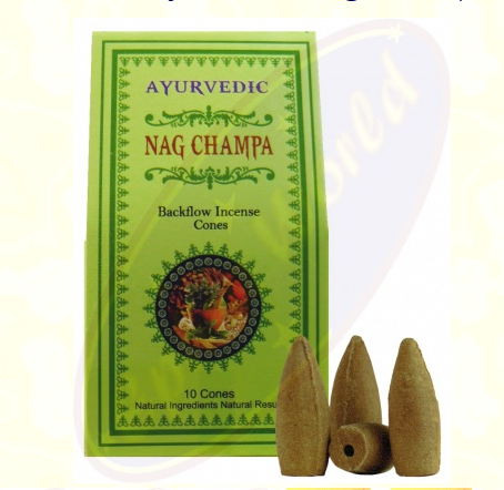 [8906038342445] Cones d'encens à refoulement nag champa ayurvédic