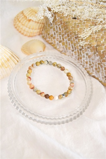 [3660341713617] Bracelet Agate Crazy Lace Perles rondes 6 mm