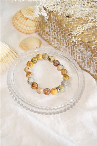 [3660341713631] Bracelet Agate Crazy Lace Perles rondes 10 mm