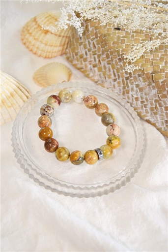 [3660341713648] Bracelet Agate Crazy Lace Perles rondes 12 mm