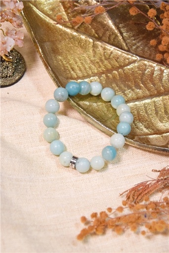 [3660341713693] Bracelet Amazonite Perles rondes 10 mm