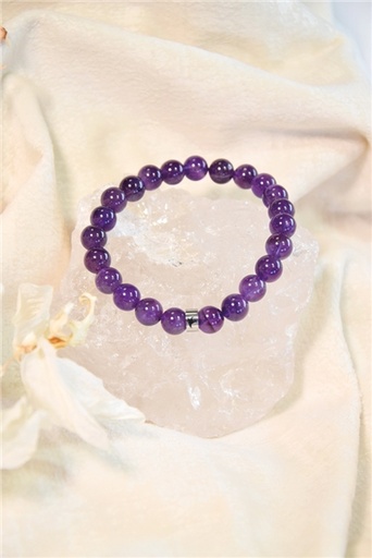 [3660341713747] Bracelet Améthyste Perles rondes 8 mm