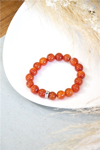 [3660341713877] Bracelet Cornaline Perles rondes 10 mm