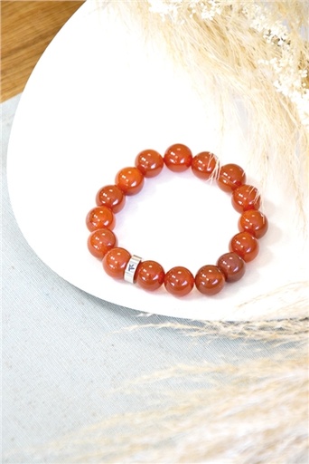 [3660341713884] Bracelet Cornaline Perles rondes 12 mm