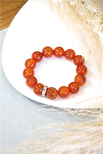 [3660341713891] Bracelet Cornaline Perles rondes 14 mm