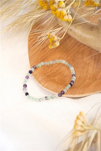 [3660341713907] Bracelet Fluorite Perles rondes 4 mm
