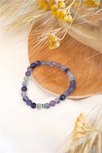 [3660341713914] Bracelet Fluorite Perles rondes 6 mm