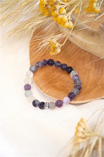 [3660341713921] Bracelet Fluorite Perles rondes 8 mm