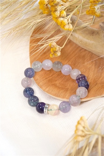 [3660341713945] Bracelet Fluorite Perles rondes 12 mm