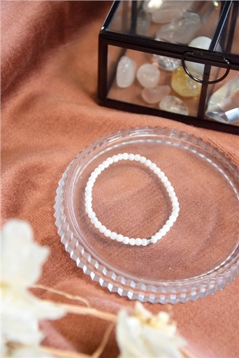 [3660341714201] Bracelet Pierre de Lune Perles rondes 4 mm