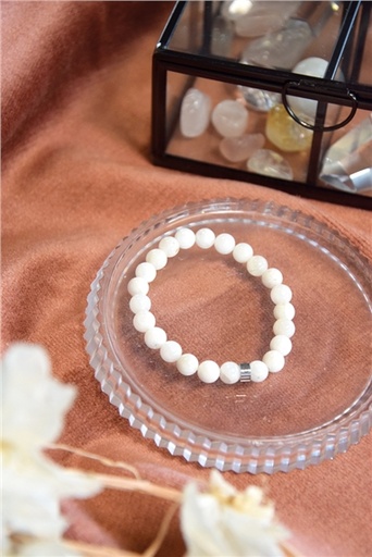 [3660341714225] Bracelet Pierre de Lune Perles rondes 8 mm