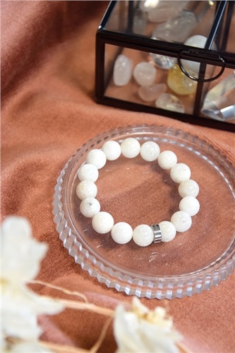 [3660341714249] Bracelet Pierre de Lune Perles rondes 12 mm