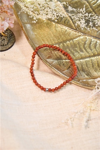 [3660341714294] Bracelet Jaspe Rouge Perles rondes 4 mm