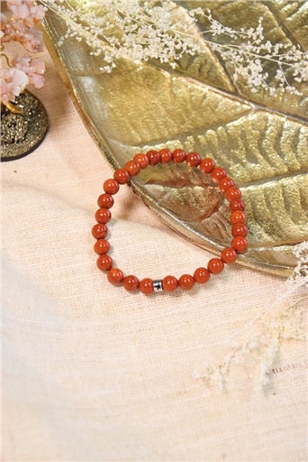 [3660341714300] Bracelet Jaspe Rouge Perles rondes 6 mm