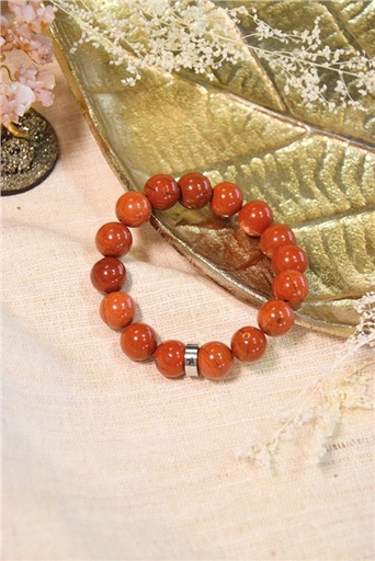 [3660341714331] Bracelet Jaspe Rouge Perles rondes 12 mm