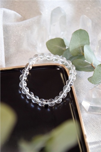[3660341714379] Bracelet Cristal de Roche Perles rondes 8 mm
