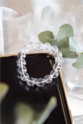 [3660341714393] Bracelet Cristal de Roche Perles rondes 12 mm