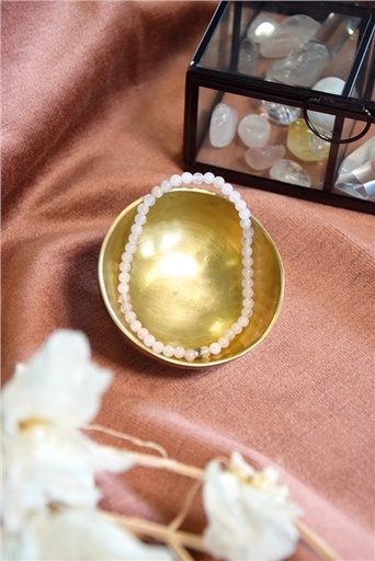 [3660341714416] Bracelet Quartz Rose Perles rondes 4 mm