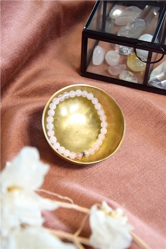 [3660341714423] Bracelet Quartz Rose Perles rondes 6 mm