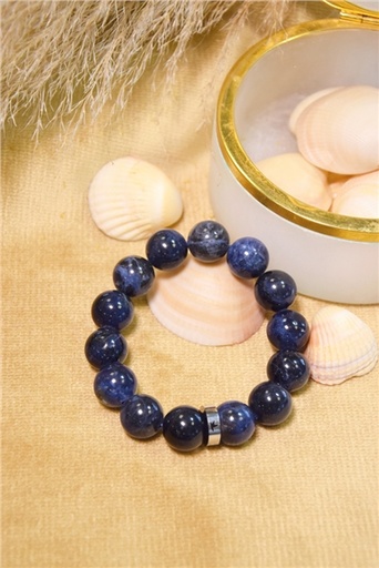 [3660341714553] Bracelet Sodalite Perles rondes 14 mm