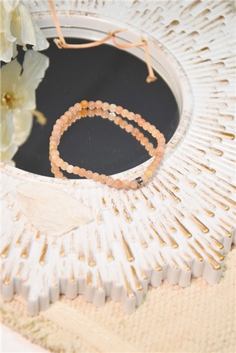 [3660341714560] Bracelet Pierre du Soleil Perles rondes 4 mm