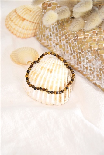 [3660341714607] Bracelet Oeil de Tigre Perles rondes 4 mm