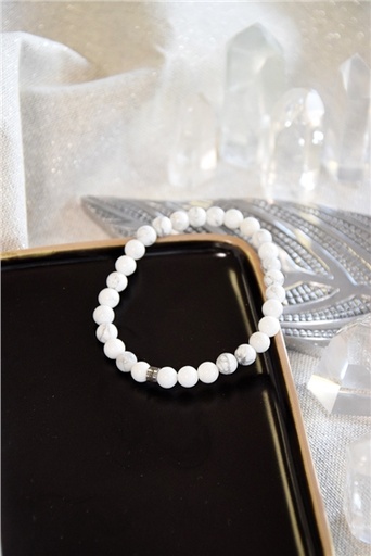 [3660341714713] Bracelet Magnésite Perles rondes 6 mm