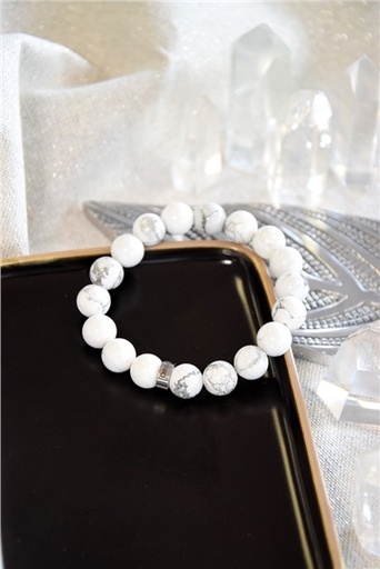 [3660341714737] Bracelet Magnésite Perles rondes 10 mm