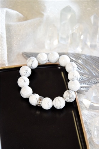 [3660341714751] Bracelet Magnésite Perles rondes 14 mm