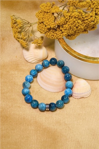 [3660341714867] Bracelet Apatite Perles Rondes 10 mm