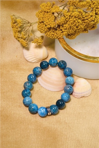 [3660341714874] Bracelet Apatite Perles Rondes 12 mm