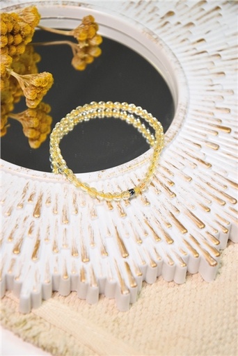 [3660341714935] Bracelet Citrine Perles Rondes 4 mm