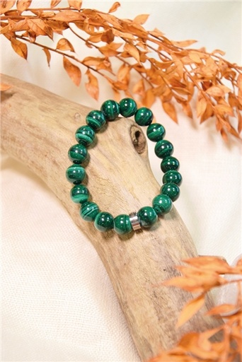 [3660341715031] Bracelet Malachite Perles Rondes 10 mm