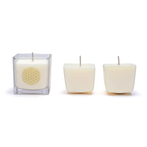 [8720512970890] Set de recharge Bougie parfumée Fleur de Vie cire de colza| 480 g