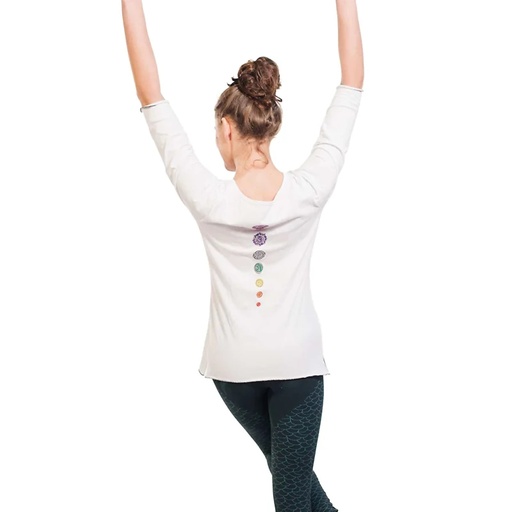 [0724120141640] Yoga Top chakra coton organique M-L blanche | 271 g