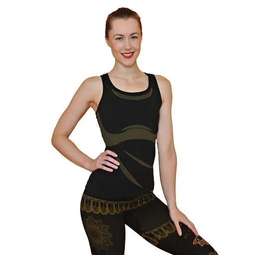 [8720512975468] Haut de yoga Om sans couture coton bio noir S-M | 150 g