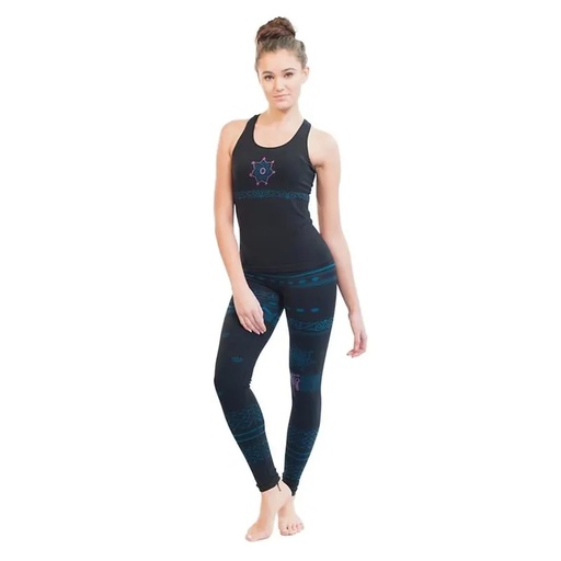 [8720512975505] Haut de yoga Namaste coton bio sans couture noir M-L | 160g