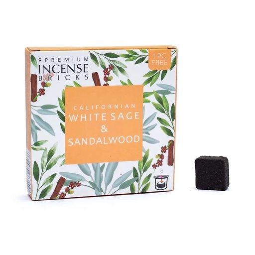 [8901362074468] Aromafume briques d'encens Sauge blanche et bois de Santal | 40g