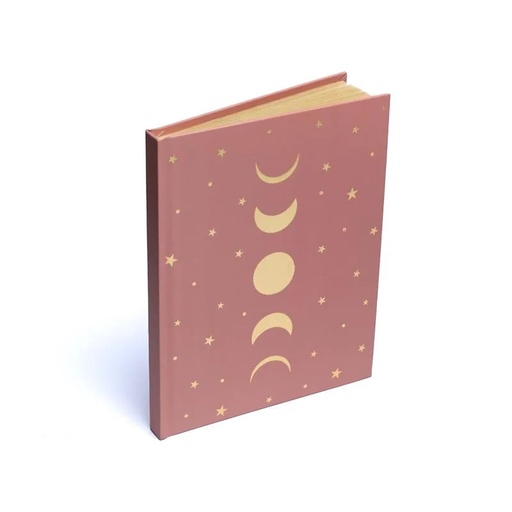 [8720512973747] Carnet phases de lune & étoiles vieux rose | 15x21 cm