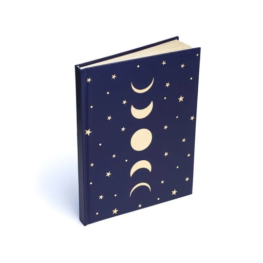 [8720512973754] Carnet phases de lune & étoiles bleu foncé | 15x21 cm