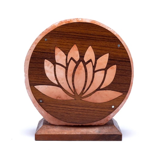 [8720512972092] Lampe de sel Lotus avec câble et LED | ± 22x19x10 cm