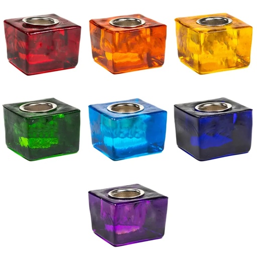 [8720088292600] Set: 7 bougeoirs colorés avec trou de 22 mm -- 1323g